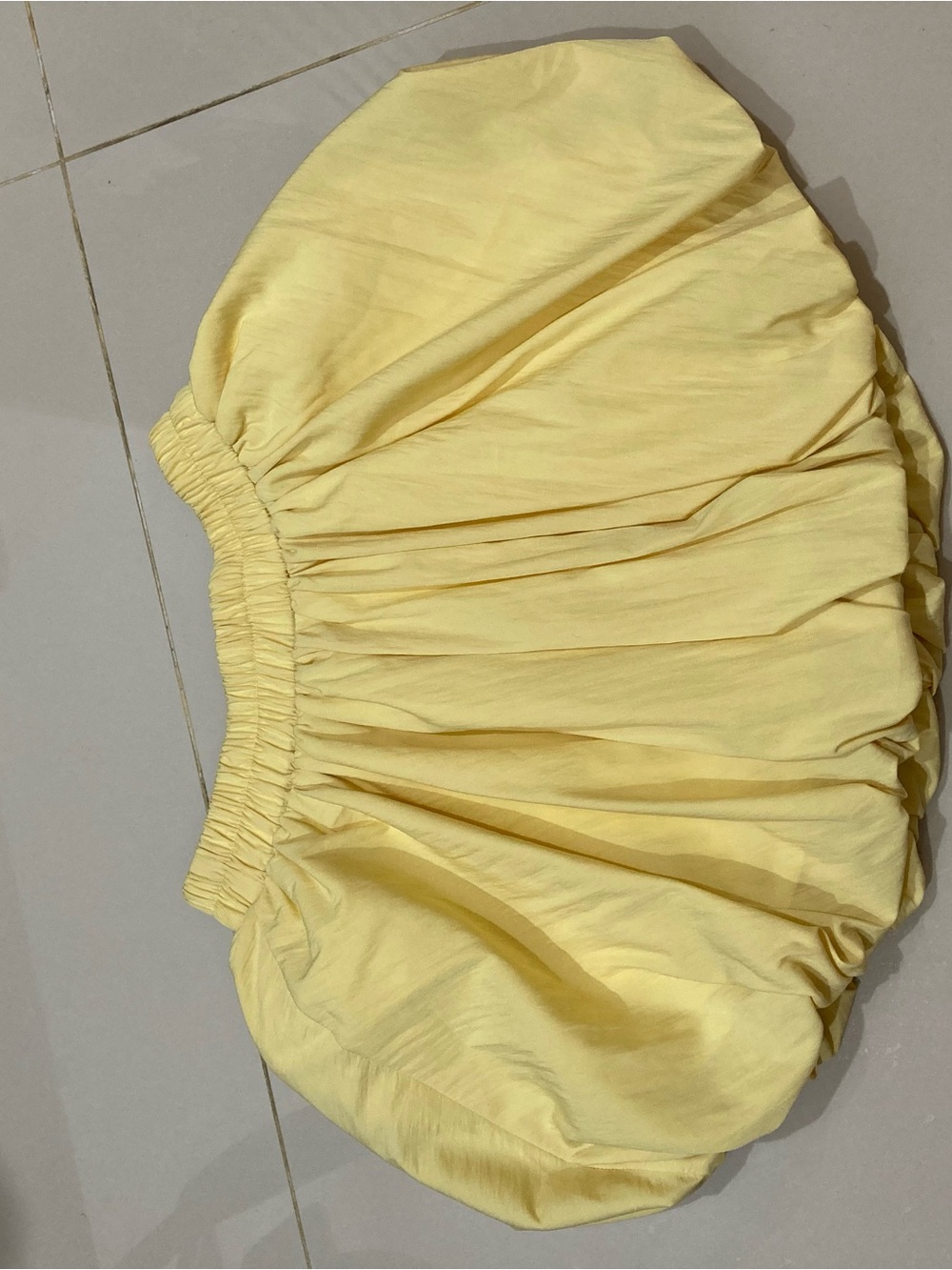 Sunshine Yellow Gathered Circle Skirt with Elastic Waist